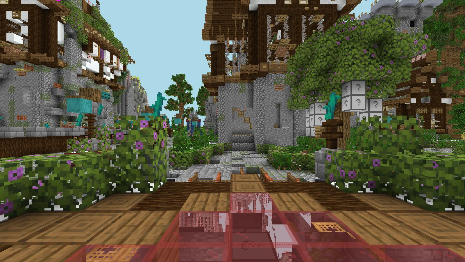 Leafy western walkway through the hub